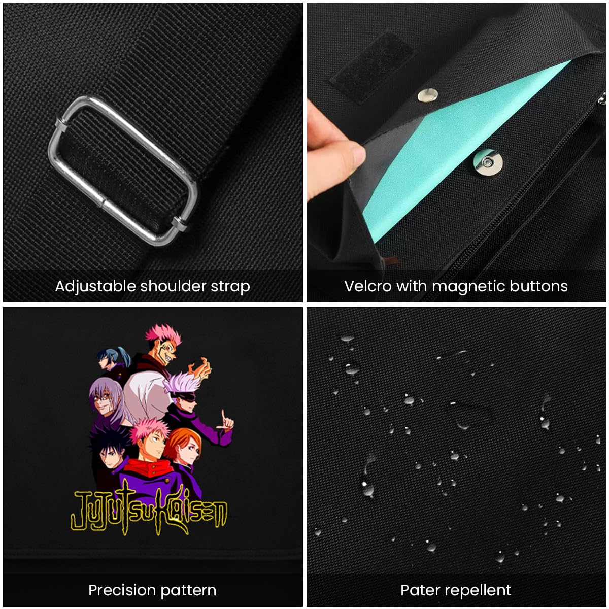 FANCYKU Sling Bag for Men Women, Anime Jujutsu Kaisen Print Satchel Bag, Canvas Side Bag Multifunction Chest Shoulder Bag Waterproof Hiking Travel Bag Messenger Bag FANCYKU Sling Bag for Men Women, Anime Jujutsu Kaisen Print Satchel Bag, Canvas Side Bag Multifunction Chest Shoulder Bag Waterproof Hiking Travel Bag Messenger Bag